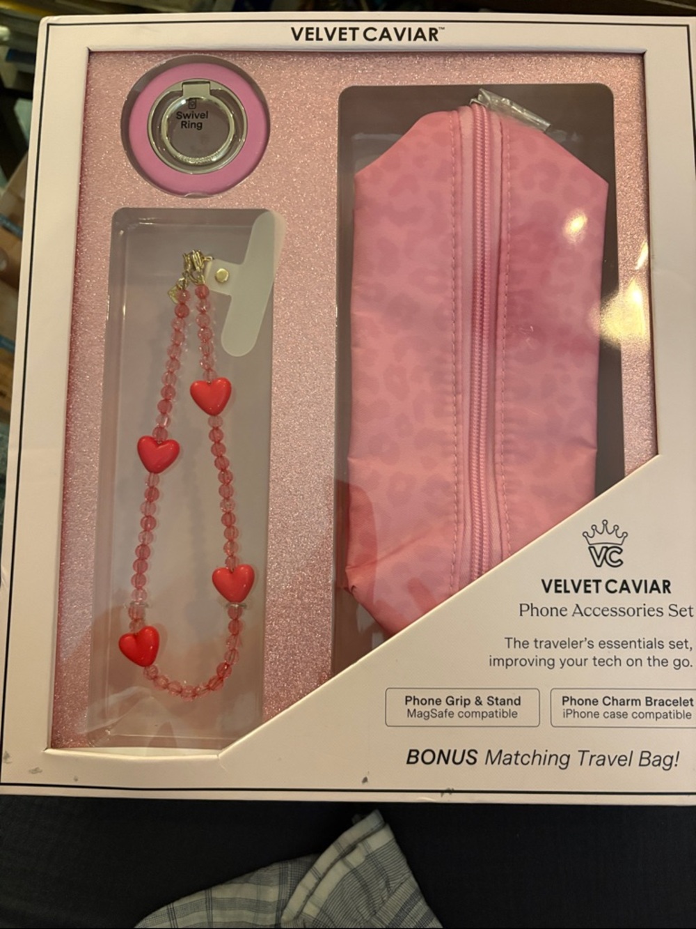Velvet Caviar Pink Phone Accessories Set